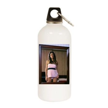 Adriana Lima White Water Bottle With Carabiner