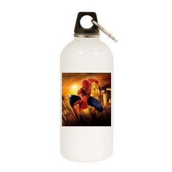 Spider-Man 2 (2004) White Water Bottle With Carabiner