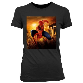 Spider-Man 2 (2004) Women's Junior Cut Crewneck T-Shirt