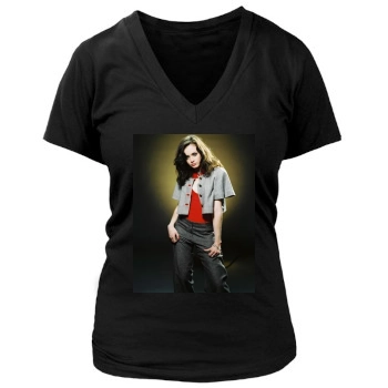 Alexis Bledel Women's Deep V-Neck TShirt