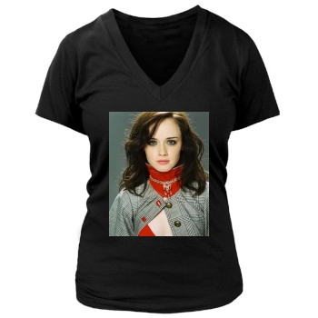 Alexis Bledel Women's Deep V-Neck TShirt