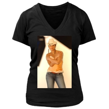 Alicia Keys Women's Deep V-Neck TShirt