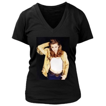 Alicia Silverstone Women's Deep V-Neck TShirt