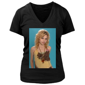 Alyson Michalka Women's Deep V-Neck TShirt