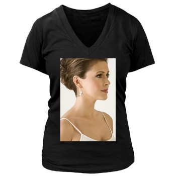 Alyssa Milano Women's Deep V-Neck TShirt