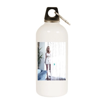 Amanda Bynes White Water Bottle With Carabiner