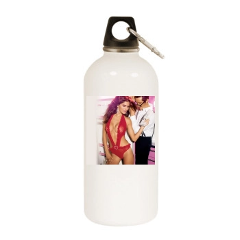 Anahi Gonzales White Water Bottle With Carabiner