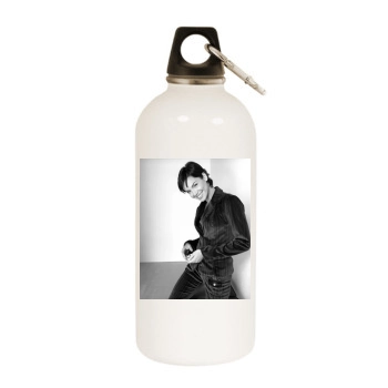 Ashley Scott White Water Bottle With Carabiner