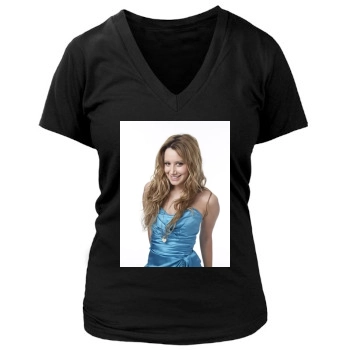 Ashley Tisdale Women's Deep V-Neck TShirt