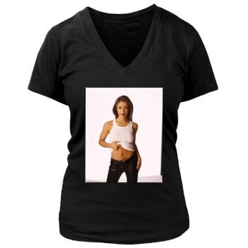 Alyssa Milano Women's Deep V-Neck TShirt