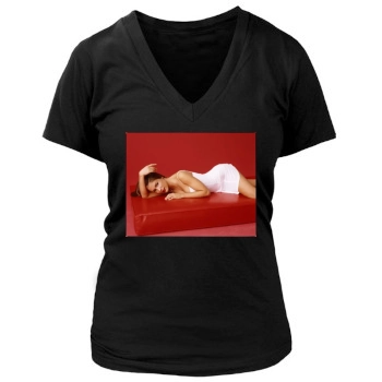 Alyssa Milano Women's Deep V-Neck TShirt