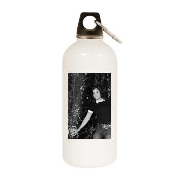 Alyssa Milano White Water Bottle With Carabiner