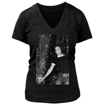 Alyssa Milano Women's Deep V-Neck TShirt