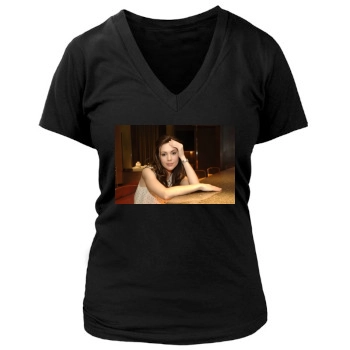 Alyssa Milano Women's Deep V-Neck TShirt