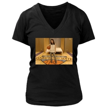 Alyssa Milano Women's Deep V-Neck TShirt