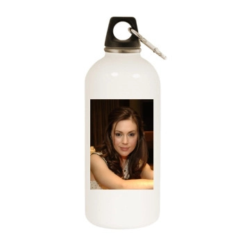 Alyssa Milano White Water Bottle With Carabiner