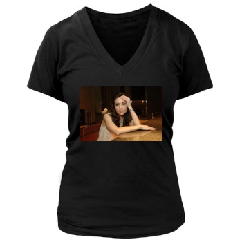 Alyssa Milano Women's Deep V-Neck TShirt