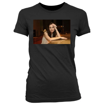 Alyssa Milano Women's Junior Cut Crewneck T-Shirt