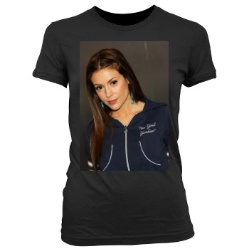 Alyssa Milano Women's Junior Cut Crewneck T-Shirt