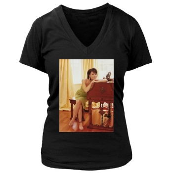 Alyssa Milano Women's Deep V-Neck TShirt