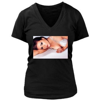 Alyssa Milano Women's Deep V-Neck TShirt