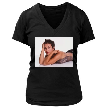 Alyssa Milano Women's Deep V-Neck TShirt