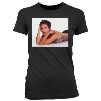 Alyssa Milano Women's Junior Cut Crewneck T-Shirt