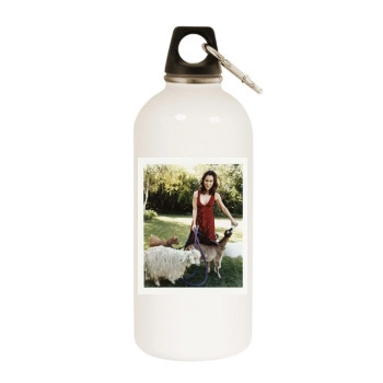 Alyssa Milano White Water Bottle With Carabiner