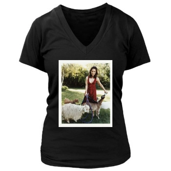 Alyssa Milano Women's Deep V-Neck TShirt