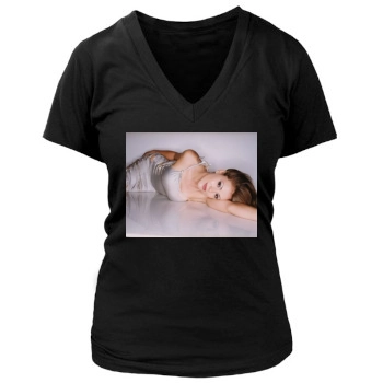 Alyssa Milano Women's Deep V-Neck TShirt