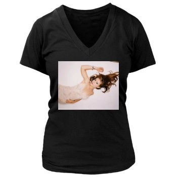 Alyssa Milano Women's Deep V-Neck TShirt