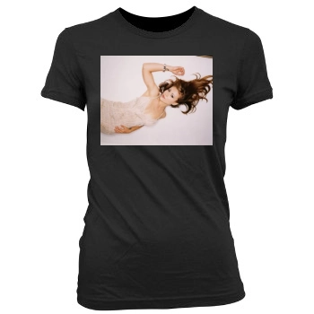 Alyssa Milano Women's Junior Cut Crewneck T-Shirt