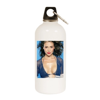 Alyssa Milano White Water Bottle With Carabiner