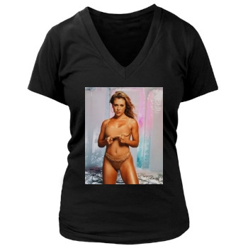 Alyssa Milano Women's Deep V-Neck TShirt