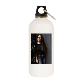 Alyssa Milano White Water Bottle With Carabiner