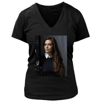 Alyssa Milano Women's Deep V-Neck TShirt