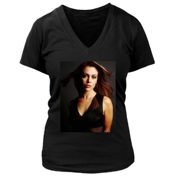 Alyssa Milano Women's Deep V-Neck TShirt