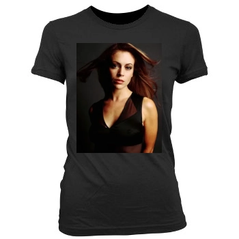 Alyssa Milano Women's Junior Cut Crewneck T-Shirt