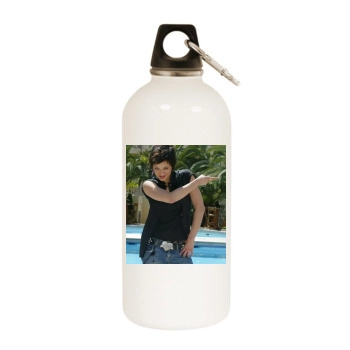 Asia Argento White Water Bottle With Carabiner