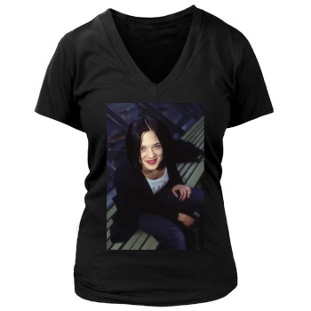 Asia Argento Women's Deep V-Neck TShirt