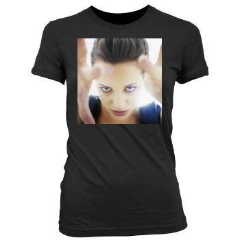 Asia Argento Women's Junior Cut Crewneck T-Shirt