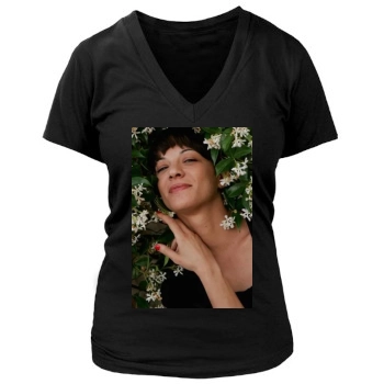 Asia Argento Women's Deep V-Neck TShirt