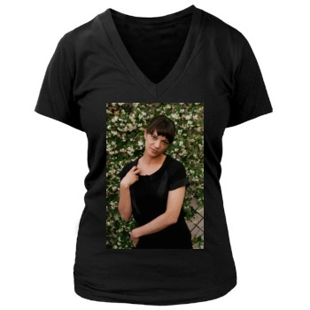 Asia Argento Women's Deep V-Neck TShirt