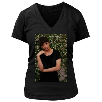 Asia Argento Women's Deep V-Neck TShirt