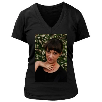 Asia Argento Women's Deep V-Neck TShirt