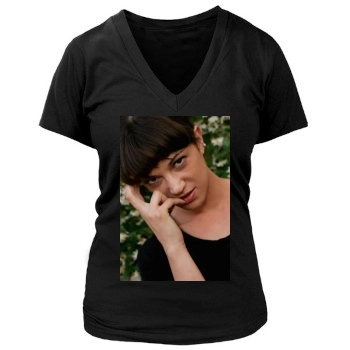 Asia Argento Women's Deep V-Neck TShirt