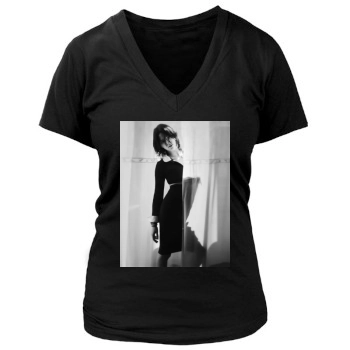 Asia Argento Women's Deep V-Neck TShirt