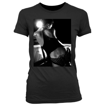 Asia Argento Women's Junior Cut Crewneck T-Shirt