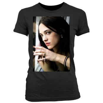 Asia Argento Women's Junior Cut Crewneck T-Shirt