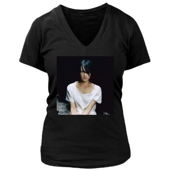 Asia Argento Women's Deep V-Neck TShirt